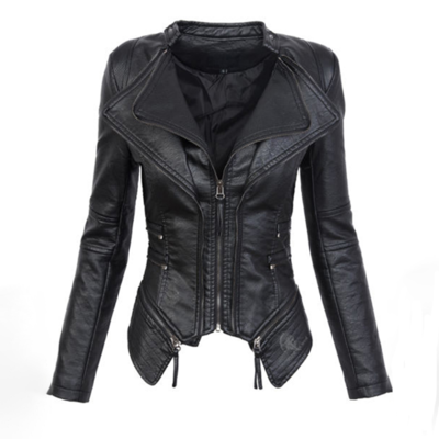Winter pu leather motorcycle jacket