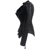 Gothic Black Casual PU Leather Jacket - Thumbnail 2