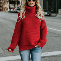 Casual Solid Color Autumn and Winter Pullover Sweater - Thumbnail 2
