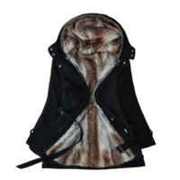Women's Hooded Faux Fur Warm Winter Coats - Thumbnail 2