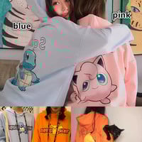 Cute cartoon Pikachu dinosaur fat Ding anime hoodie - Thumbnail 3