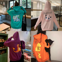 Cute cartoon Pikachu dinosaur fat Ding anime hoodie - Thumbnail 4