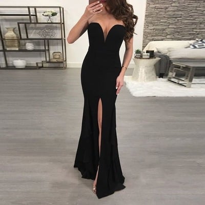 Black strapless split side prom dresses under 100 - Thumbnail 5
