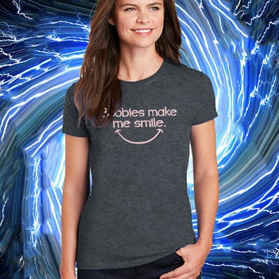 Boobies make me smile, heather grey t-shirt - Thumbnail 2