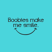 Boobies make me Smile, Heather Grey T-shirt - Thumbnail 3