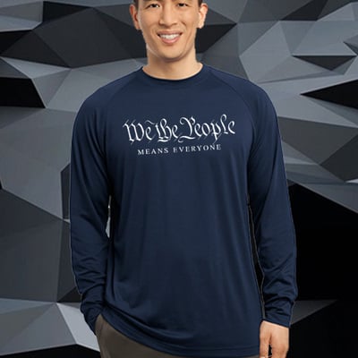 We the people navy blue long sleeve t-shirt