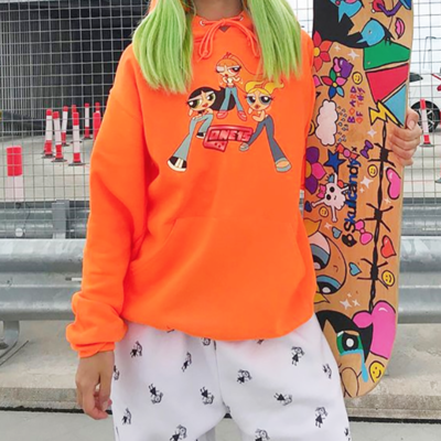 The powerpuff girls hoodie in orange - Thumbnail 5