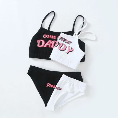 Letter daddy print navel strap set