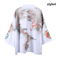 Ukiyo-eki retro dragon thin cardigan cropped sleeve coat - Thumbnail 3