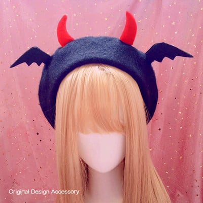 Devil wings cute little horn hat beret