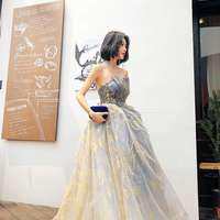 Unique tulle long prom dress, evening dress - Thumbnail 2