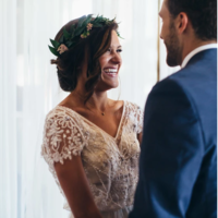 Sparkly Wedding Dresses Romantic A-line V-neck Beading Sexy Chiffon Bridal Gown ,242 - Thumbnail 1