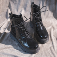 Black Lace up Ankle Boots - Thumbnail 2