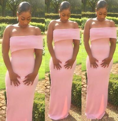 Mermaid Pink Long Prom Dresses Evening Gowns