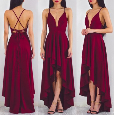 V Neck Backless Party Dress