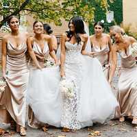Sexy Nude Mermaid Long Bridesmaid Dress,Backless Bridesmaid Dresses,Satin Prom Dresses,247 - Thumbnail 1
