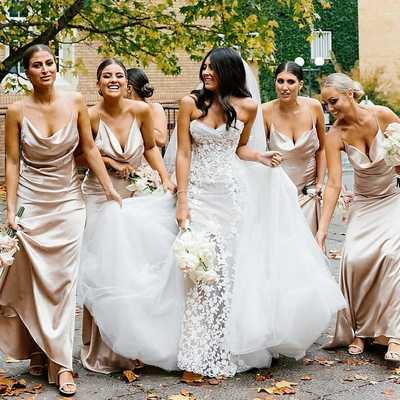 Sexy nude mermaid long bridesmaid dress,backless bridesmaid dresses,satin prom dresses,247 - Thumbnail 5