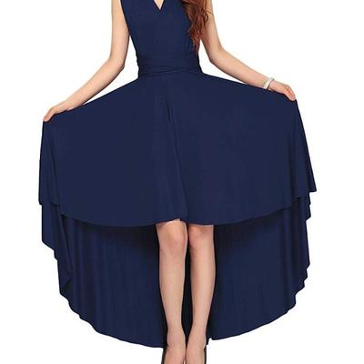 Navy blue hi low conversible prom dresses - Thumbnail 5