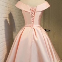 A Line Princess V-neck Sleeveless Satin Homecoming Dresses - Thumbnail 1