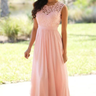 A-line/princess scoop sleeveless applique floor-length chiffon dresses,252 - Thumbnail 4