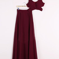 Sexy Two Piece Prom Dresses, 2 Piece Homecoming Dresses, Burgundy Homecoming Gowns,258 - Thumbnail 1