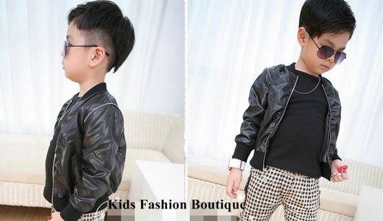 Boys Black Zipper Fun Jacket