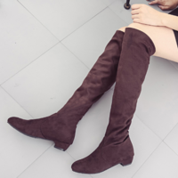 Over the Knee Suede Winter Boots - Thumbnail 1