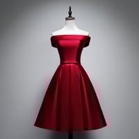 Cute satin short prom dress, homecoming dress - Thumbnail 2