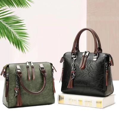 Vintage Cat Tassel Luxury Leather Handbag 