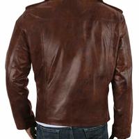 Leather Coat Shirt Jacket For Men Distressed Waxed Genuine Lambskin Vintage Look - Thumbnail 1