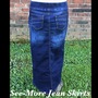 CHILDRENS CLASSIC COMFORT DARK WASH DENIM SKIRT-1