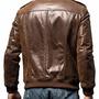 Men Biker Retro Brown Leather Motorcycle Jacket Bomber Genuine Leather Jacket-2