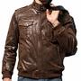 Men Biker Retro Brown Leather Motorcycle Jacket Bomber Genuine Leather Jacket-1
