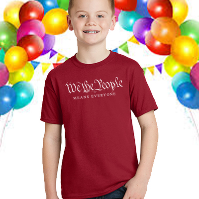 We the people  means everyone, youth red t-shirt