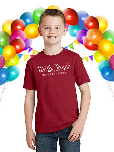 We the People  Means Everyone, Youth Red T-shirt