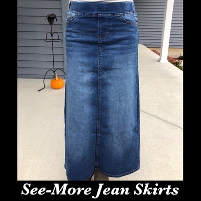 Childrens classic comfort indigo wash denim skirt - Thumbnail 5