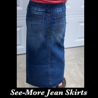 CHILDRENS CLASSIC COMFORT INDIGO WASH DENIM SKIRT - Thumbnail 1