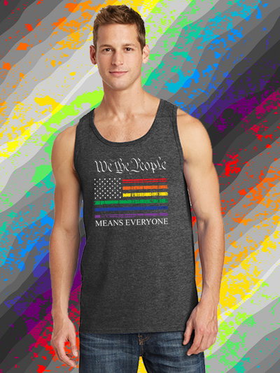 We the People Rainbow Flag, Dark Heather Grey Tank Top