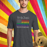 We the People Rainbow Flag, Dark Heather Grey Tank Top - Thumbnail 4