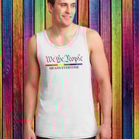 We the People Means Everyone Rainbow Bar Black Tank Top - Thumbnail 1