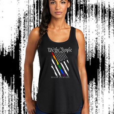 Wtp means everyone b&w flag black unisex tank top
