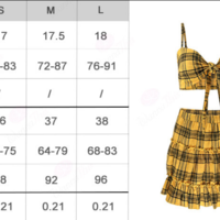 Sexy Plaid Vest Sleeveless Bow Two-piece Set - Thumbnail 4