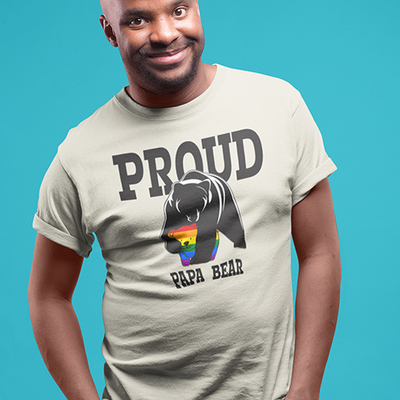 Proud papa bear natural t-shirt - Thumbnail 3