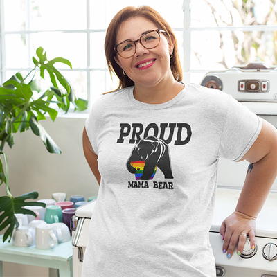 Proud mama bear white t-shirt - Thumbnail 3
