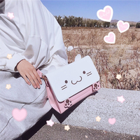 Cute cartoon embroidered stereo cat messenger bag - Thumbnail 3
