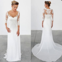 Vintage Half sleeve Lace wedding dress,elegant wedding dress - Thumbnail 1