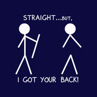Straight, but I got Your Back  Navy Tank Top - Thumbnail 1