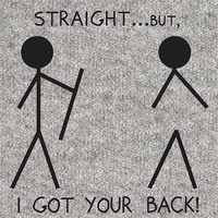 Straight but I got your Back.  Heather Grey T-shirt - Thumbnail 1