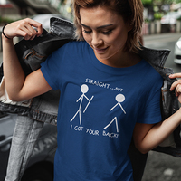 Straight but I got your Back.  Heather Grey T-shirt - Thumbnail 3