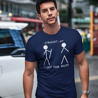 Straight but I got your Back.  Heather Grey T-shirt - Thumbnail 4